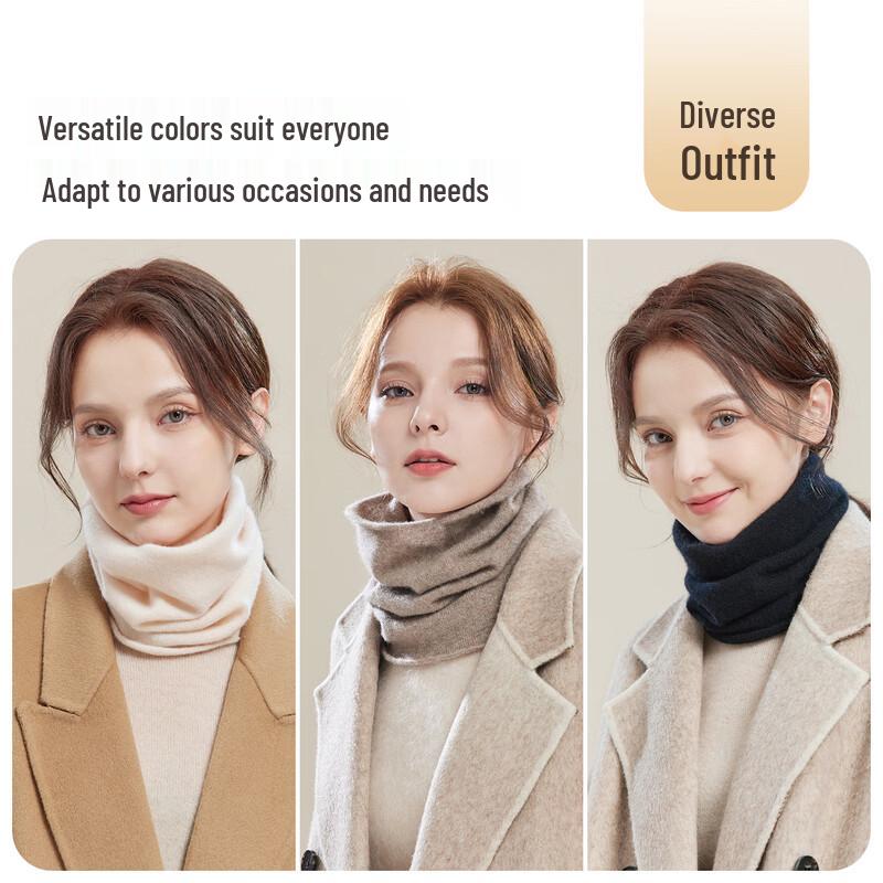 JIUMU 100% Cashmere Neck Warmer Scarf for Women