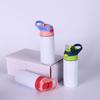 Stainless Steel Vacuum Thermos Cup for Children with Straw And Handle Portable Sports Water Cup Outdoor Simple Solid Color