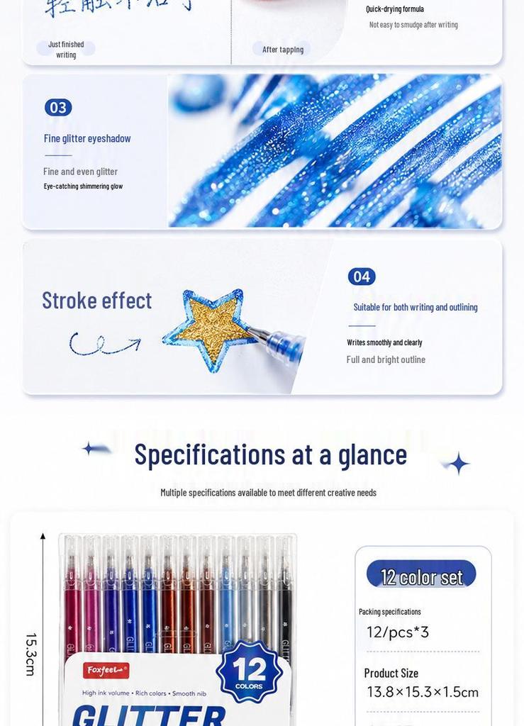 36-Color Metallic Acrylic Marker Set: Neutral Pens for DIY Art & Student Projects
