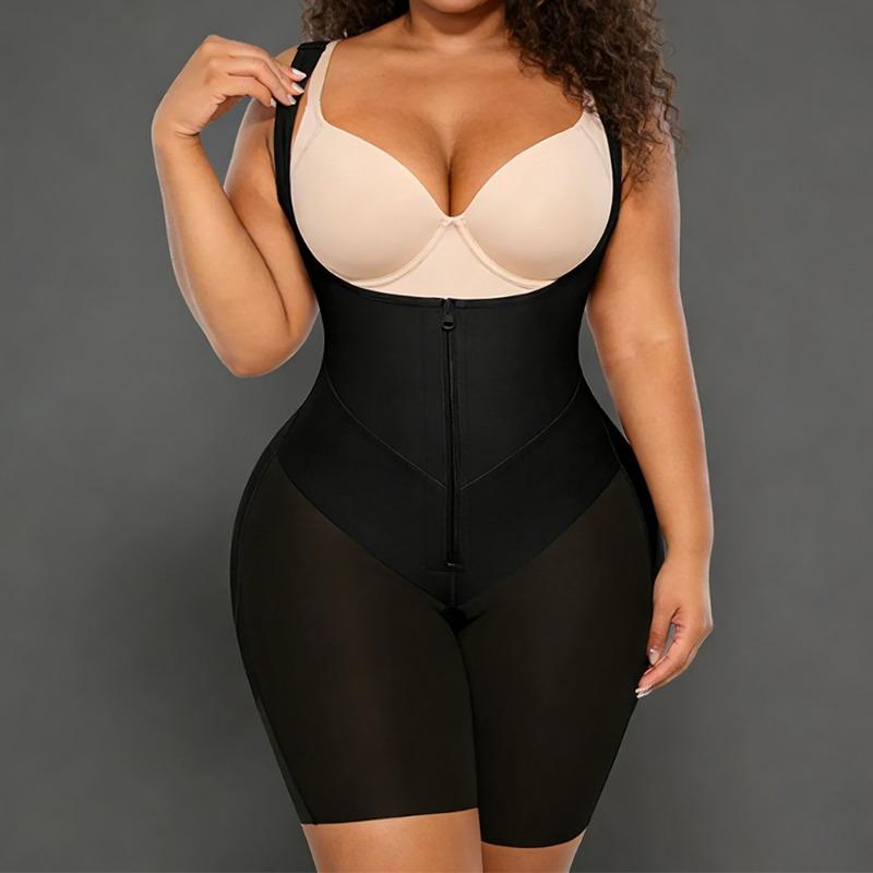 Women One Piece Shapewear Oblique Pressure Straps Waist Cincher Tummy Control Hip Lift Body Shaper