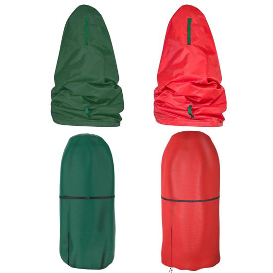 Upright Christmas Tree Cover Tear Resistant Xmas Tree Storage Cover with Drawstring Zippered Dustproof Storage Bag for 5Ft or 9Ft Standing Artificial