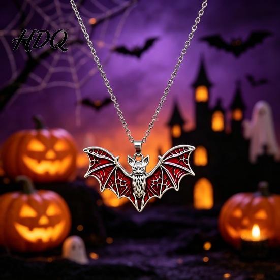 Unique Dark Aesthetic Jewelry Gothic Bat Halloween Accessory Vintage Punk Necklace Viking Durable Vampire Style Accessories Dangle Drop Earrings for