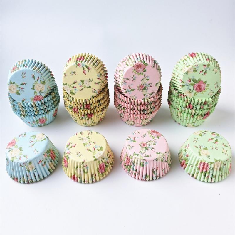 100Pcs/Lot Beautiful Flower Cupcake Paper Liner Baking Muffin Cupcake Mold Cups Cake Decorating Tools Cupcake Box Set