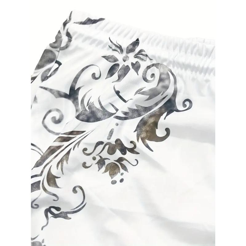 Summer Color Printed Fashionable Loose Sportswear Men's Plus Size Short Sleeved Daily Comfortable Two-piece Sport Wear