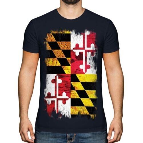 

State of Maryland Grunge Flag Mens T-Shirt Maryland Shirt Jersey Gift L