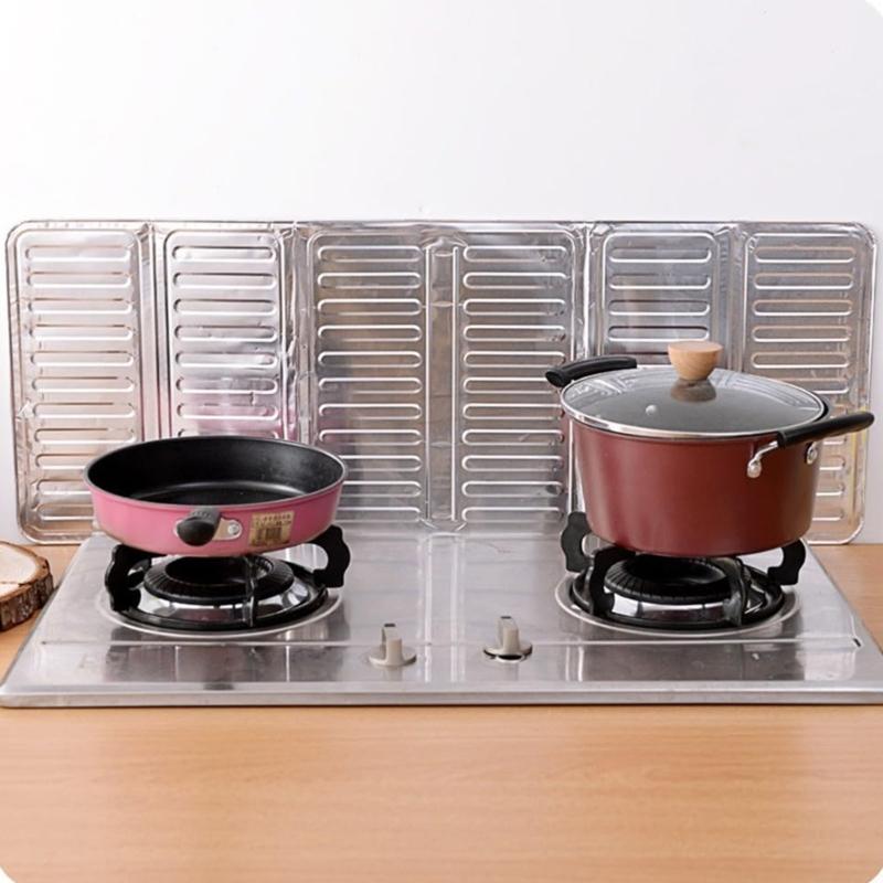 MultiFunctional Splash Cover for Kitchen and Outdoor Use Heat Resistant Aluminum Foil Three Sided Structure Panel