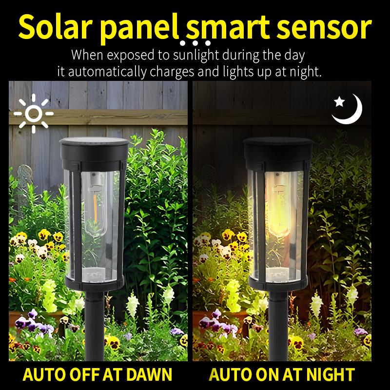Outdoor Solar Aisle Lights 8 Pack Garden Waterproof Auto On/Off for Lawn Terrace Walkway Driveway Decoration Landscape Lighting