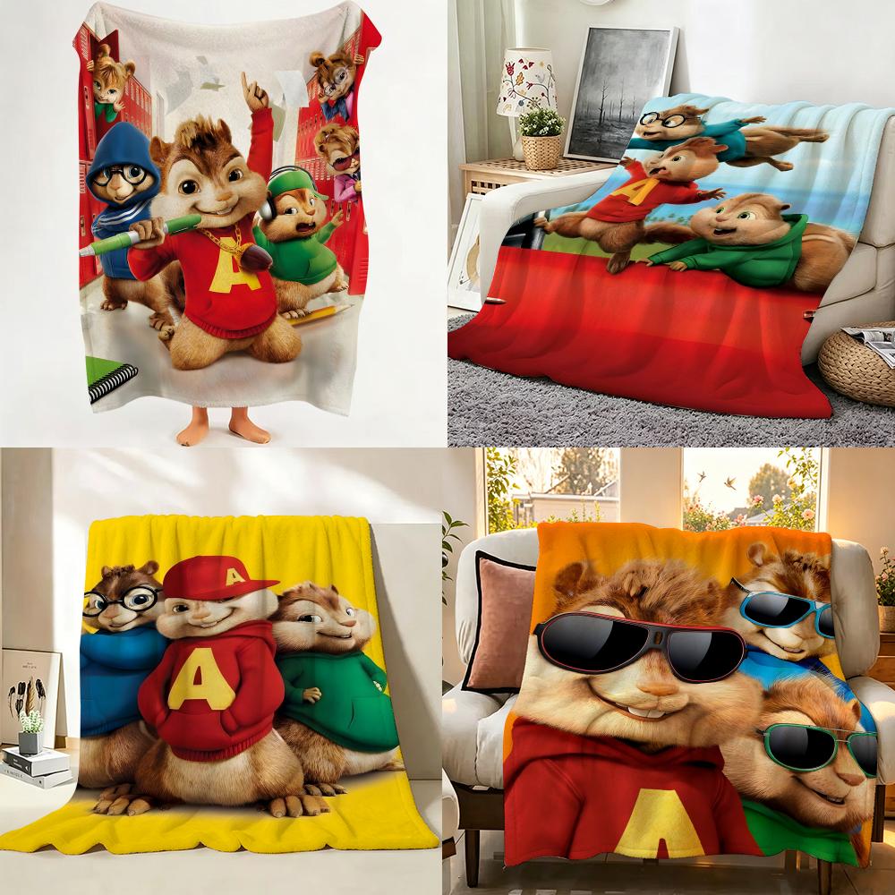 Movie A Alvin A And T The C Chipmunks Throw Flannel Throw Blanket Suitable for Sofa,Living Room,Bedroom