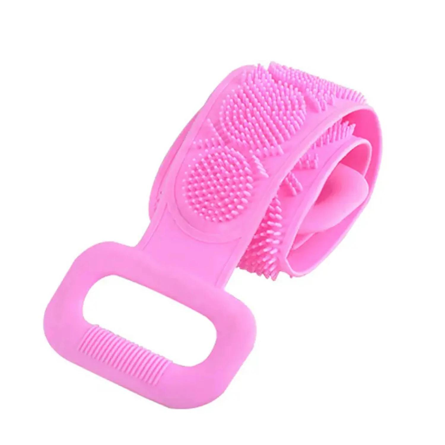 Silicone Back Scrubber For Shower - 1 Pc Long Handle Exfoliating Body Scrubber with Soft Bristles - Shower Back Scrubber for Dee 125g розовый