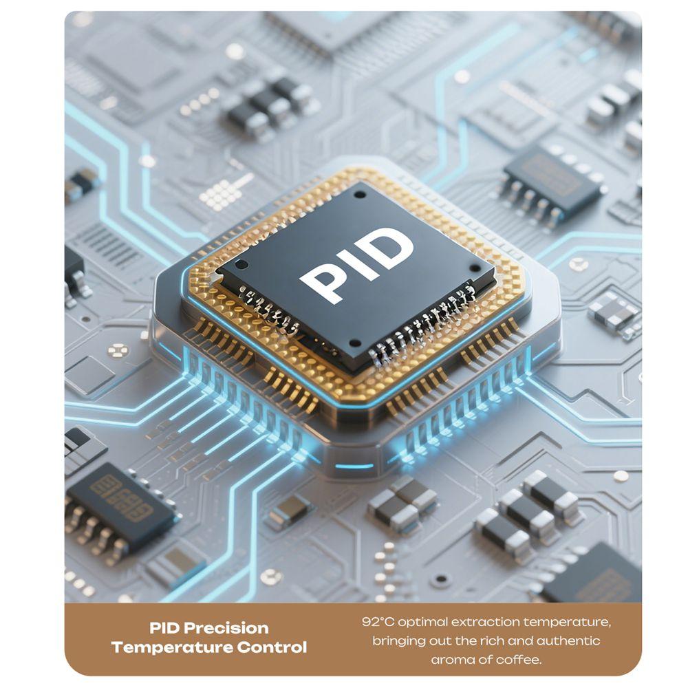 Macchina per Caffè Espresso Hibrew H20 Con Macinacaffè Integrato, Controllo della Temperatura PID, Compatibilità Dual CPU E Montalatte Nero