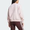 Adidas All Season Solid Color Comfortable Loose Ribbed Crew Neck Long Sleeve Sweatshirt Women Sweatshirt Sandy-Pink IY6753