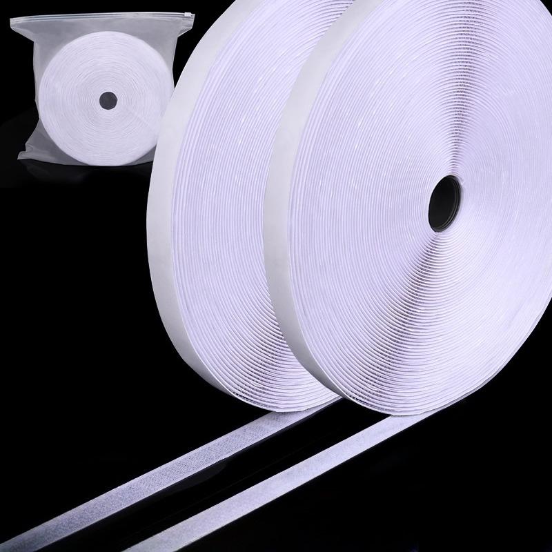 3/25Meter Starkes Selbstklebendes Klettband Haken und Schlaufe Schwarz Weiß Nylon Klettband Klebeband mit Starkem Kleber 25/30/50MM