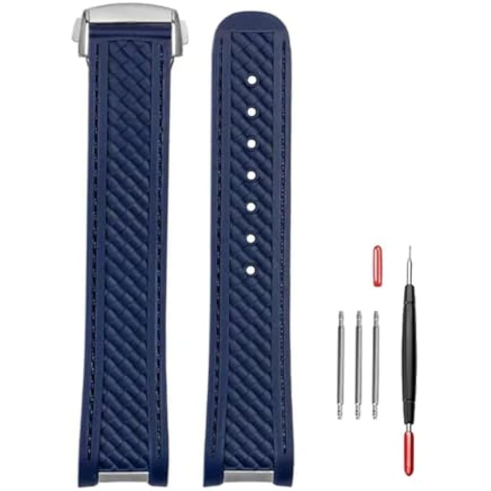 

[Sibehill] Watch Strap 20mm Omega Seamaster Replacement Strap D Buckle Silicone Watch Band Rubber...