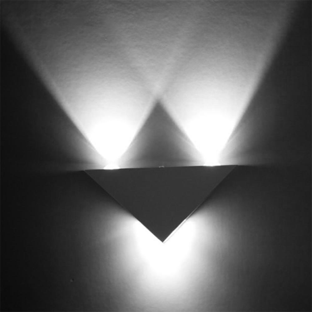 

Красочное украшение, светодиодный настенный светильник, 5 Вт, AC90-265V, треугольный алюминий, 5 цветов, настенные светильники, холодный/теплый белый для номеров, отелей 3W Cool Light