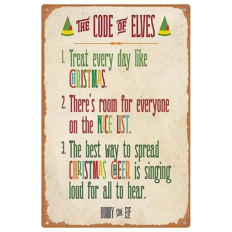 Vintage Merry Christmas Metal Sign, Retro Holiday Wall Decor 20x30cm