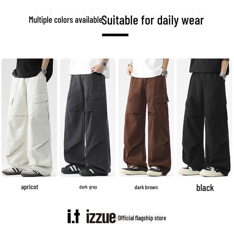 Izzue American Retro Cotton Straight-Leg Cargo Pants