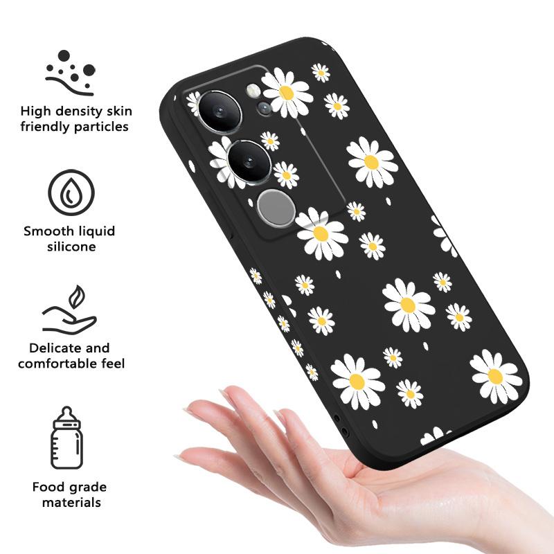 Daisy Petals Phone Case For VIVO V50 V40 V30 V29 V29E V27 V27E V25 V25E V23 V23E V21 V20 Y20 Y12 Y21 Y22 Y50 Y35 Y76 Pro 4G 5G