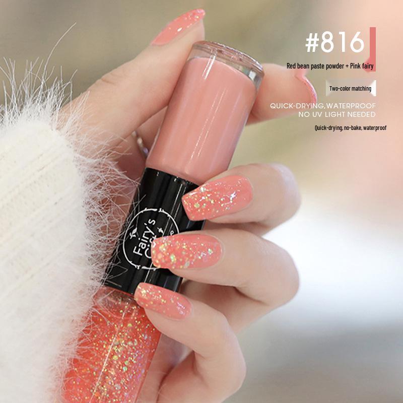 Dual-Color No-Bake Quick-Dry Waterproof Nail Polish - Long-Lasting & Non-Peeling for Autumn/Winter