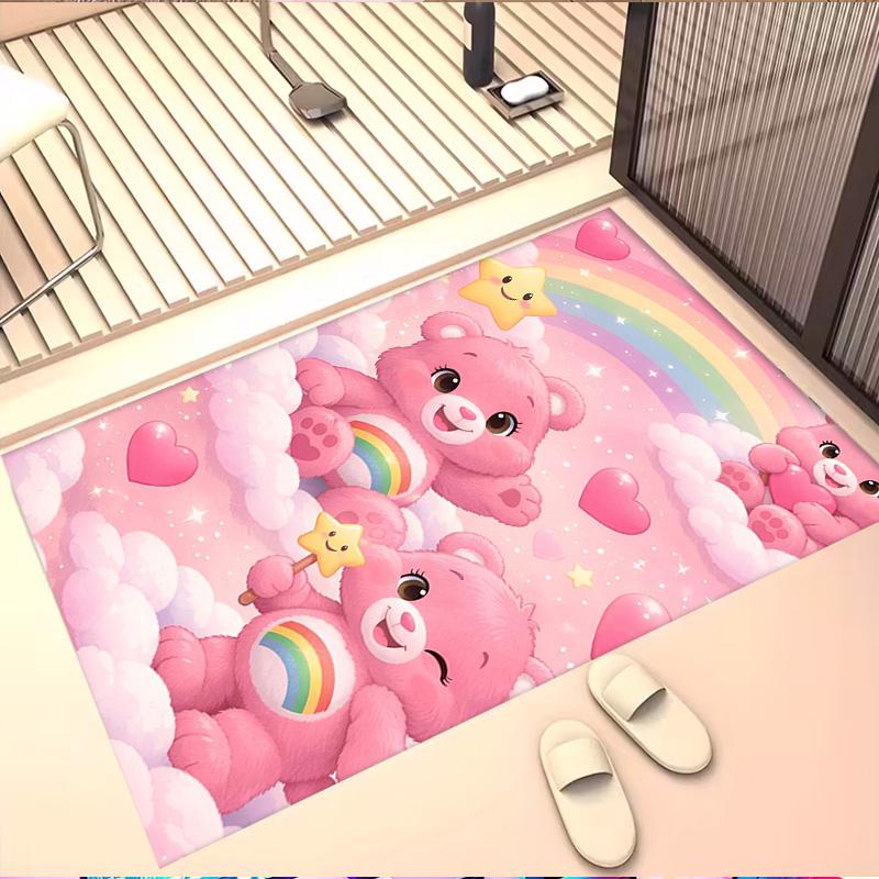 Care Bears Print Rug, Washable Floor Carpet, For Entryway Dorm Laundry Room Office Study, Home Decor Birthday Christmas Gift