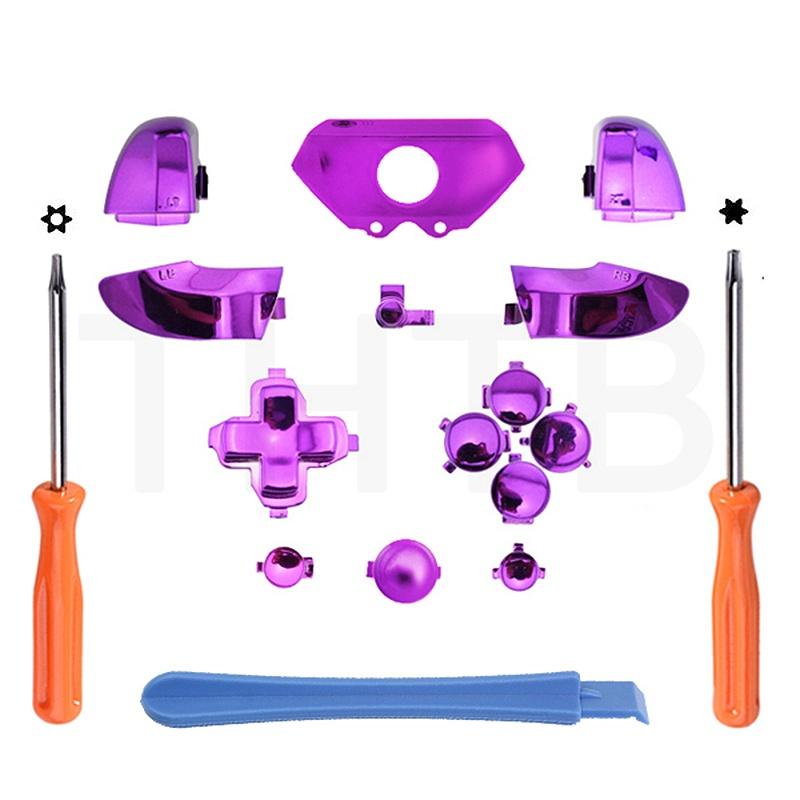 

20 комплектов/лот хромированная замена LB RB LT RT бампер триггер кнопки части для контроллера Xbox One фиолетовый