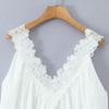 Spring 2026 Sleeveless Lace Patchwork Mini Dress - Retro V-Neck Dress