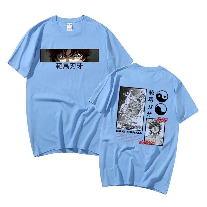Anime Baki The Grappler Yujiro Hanma Graphic Tshirt Short Sleeve Unisexs Hip Hop Oversized T Shirt Streetwear Unisex Women Cotton Tees