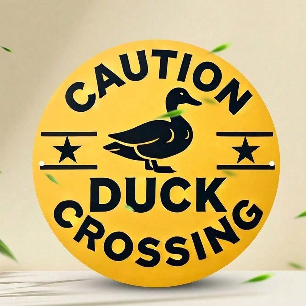 Vintage Aluminum Duck Crossing Sign Farmhouse Wall Decor for Cafe Kitchen Bar
