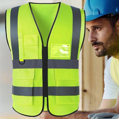 Gut sichtbare reflektierende Sicherheitsweste, verstellbar, 2 reflektierende Streifen, Sicherheitswesten, Verkehr, Nacht, Outdoor, zum Laufen, Sport
