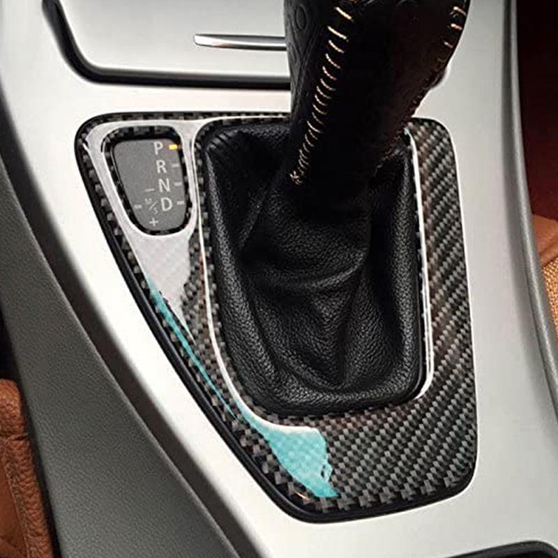 Carbon Fiber Car Center Console Gear Control Button Panel Frame Trim Stickers For BMW 3 Series E90 2005-2012 Accessories