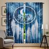 2pcs Bohemian Wolf & Snowy Mountain Dream Catcher Curtains - Digital Print   Polyester   Semi-Transparent   Machine Washable   Conte