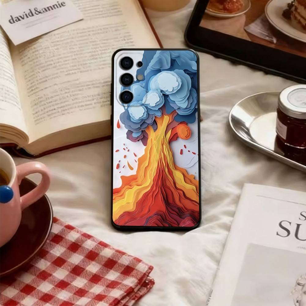 Volcano of Emotions Phone Case For Samsung S25,S24,S21,S22,S23,S30,Ultra,S20,Plus,Fe,Lite,Note,10,Black Cover