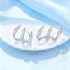 Light Luxury Ladies Claw Earrings Rhinestone Women Zircon Stud Earrings  Wedding