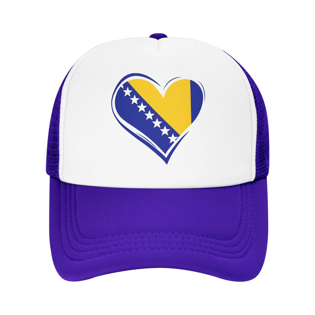 Bosnia and Herzegovina Flag Mesh Baseball Caps Adult Outdoor Trucker Worker Cap  Hat Breathable Summer Trucker Cap
