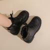 Fleece Women's Single Boots, Thin Short Boots, Thick Heels, Spring and Autumn Cotton Boots, Autumn and Winter New Thin Martin Boots