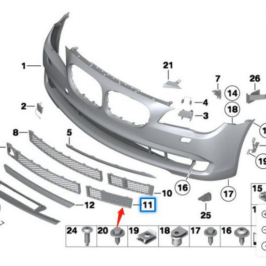 Fog Light Frame Accessories for BMW 7 Series F02 (Front Bumper) - 51117186505/51117186506
