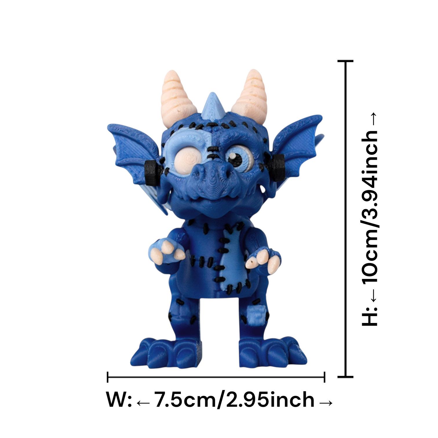 

Personalised Cool Blue Flying Dragon 3D Printed Toy Joints Movable Simulation Animal Dragon Model Desktop Ornaments Boy Gifts