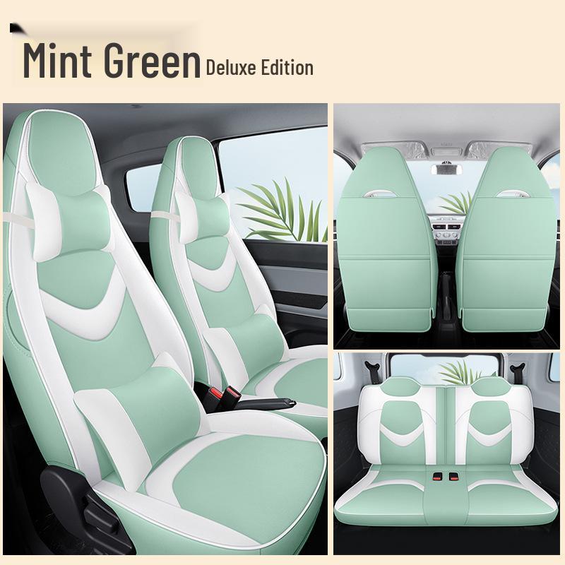 Chery QQ Ice Cream Sundae Electric Car Leather Seat Cover - Cute, Full Wrap, Four Seasons Compatible, 2022 Edition.