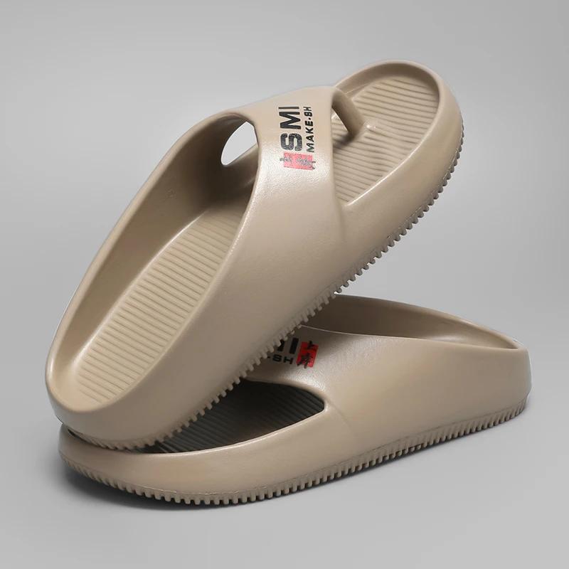 Hot Selling 2025 Women Soft Bottom EVA Slippers Lightweight and Non Slip Home Slippers Men Summer Thick Bottom Beach Flip Flops