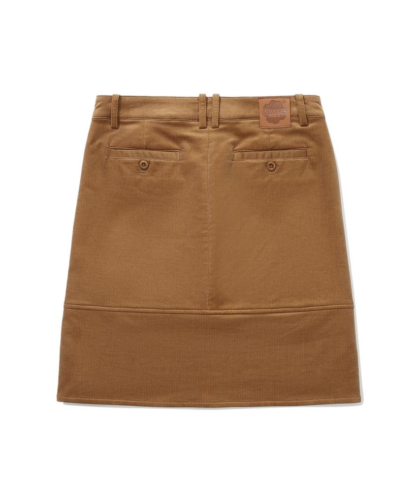 Covernat Woman Corduroy Midi Skirt Camel