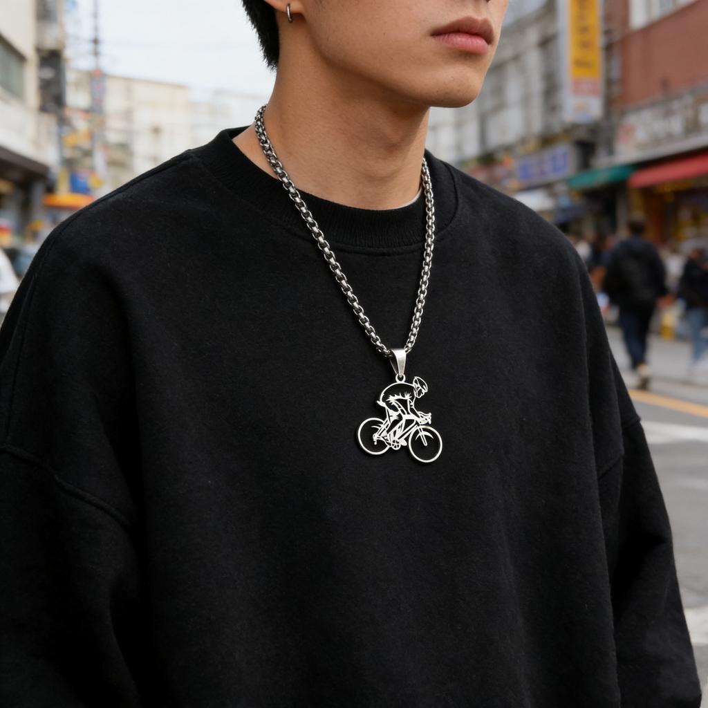 Mountain Bike Riders Chain For Women Men Stainless Steel Silver Color Extreme Outdoor Sports Lover Male Hiphop Necklace Jewelry