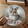 1pc rabbit flowers Round Chair mat Area Rug - Non-Slip, Floor Mat for Office, Bedroom, and Indoor Decor-1002310