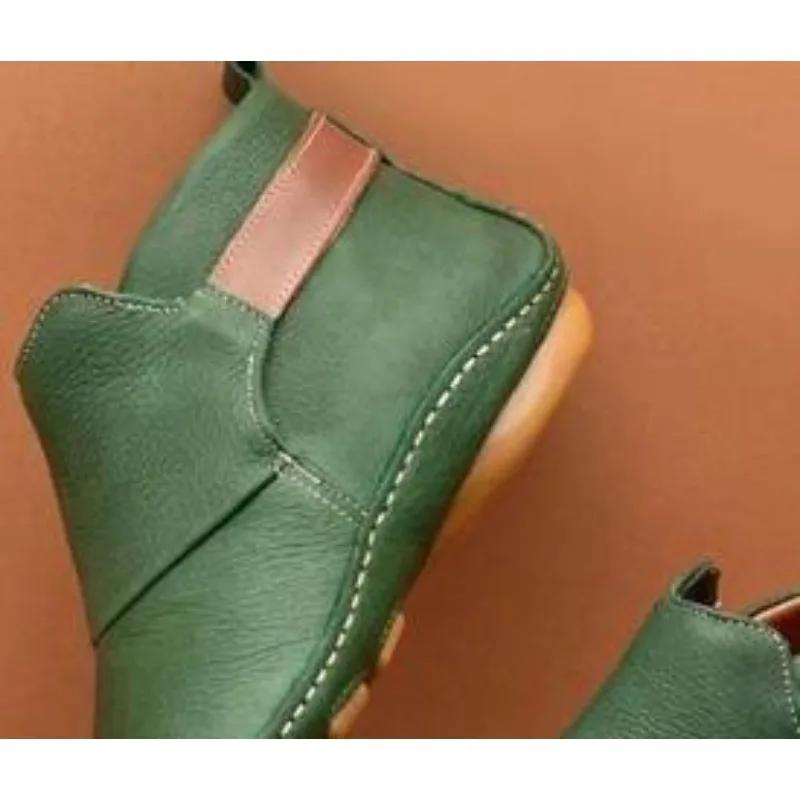 New Women's Shoes Short Boots Cowboy Flats Heel Casual Fashion Elegant Comfortable Size 43 Luxury Vintage Low Boot