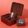 Elegant PU Leather Watch Case 2 Slots Timepieces Organizer Fashionable Watches Travel Pouch for Jewelry Enthusiasts