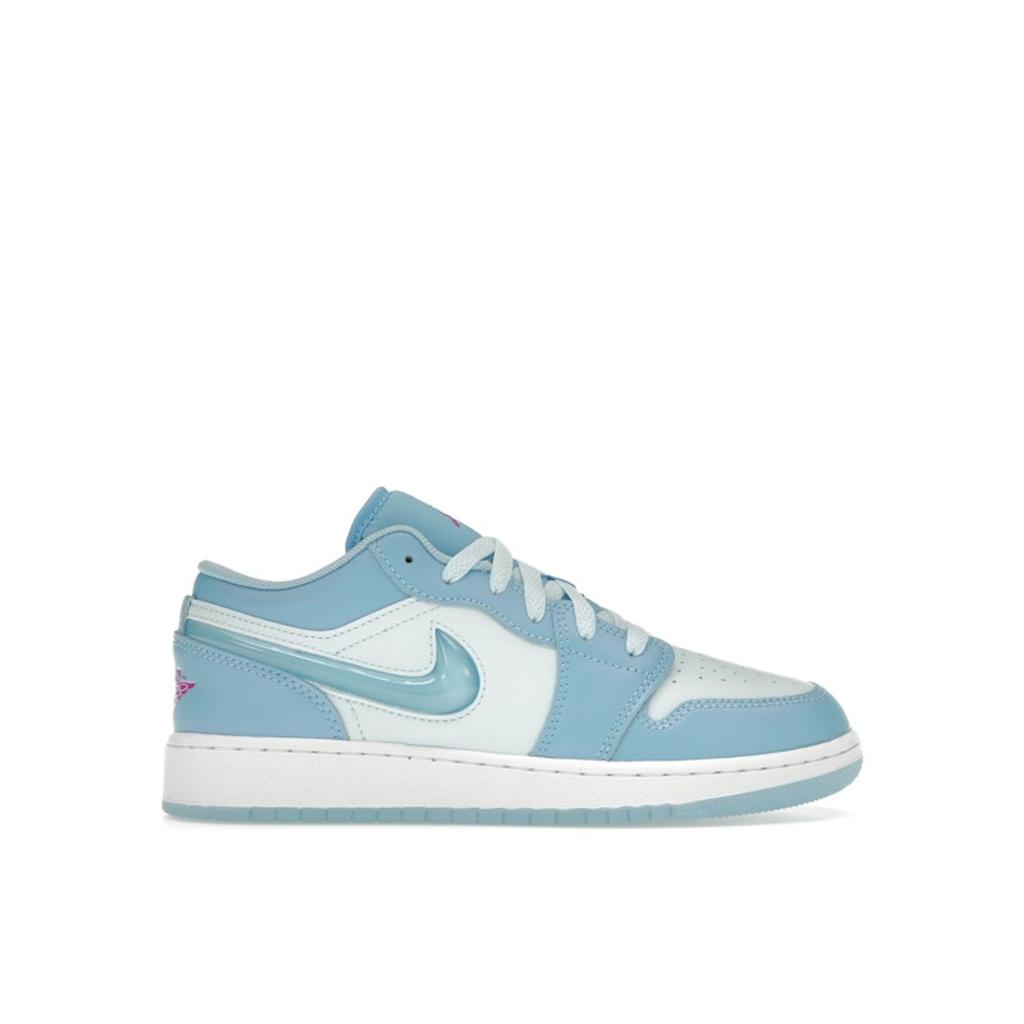 Air Jordan 1 Low SE GS Aquarius Blue Kids Sneakers Glacier-Blue Hyper-Violet FN7366-400