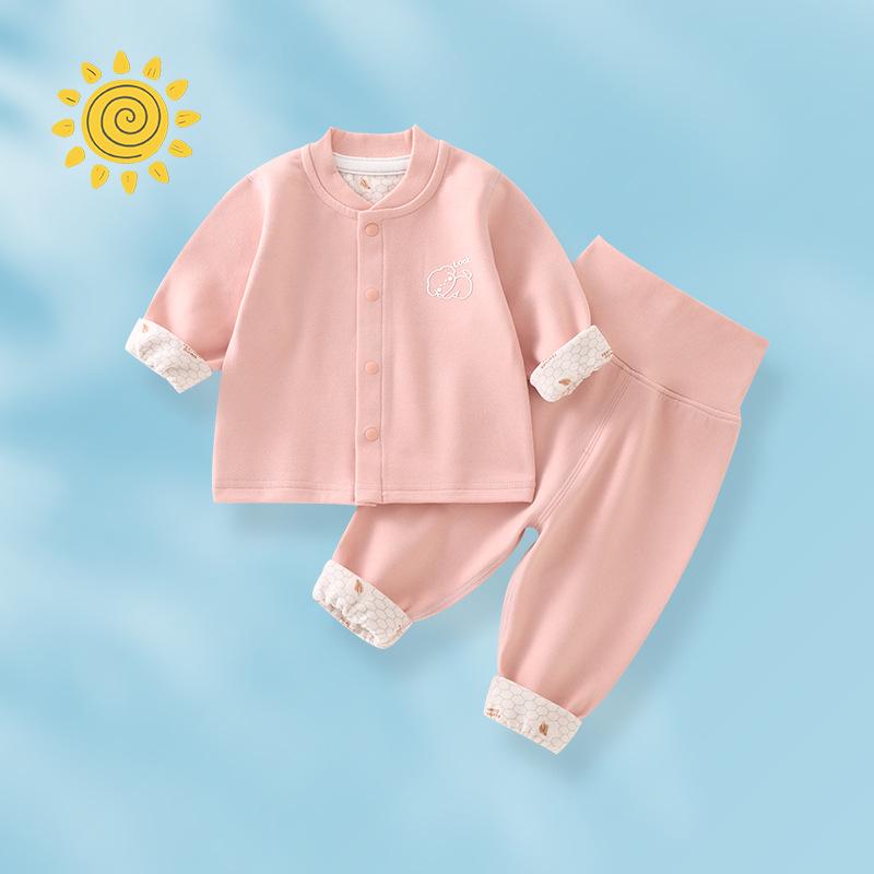 Baby Thermal Underwear Set: Cozy Top & High-Waist Bottoms for Autumn/Winter