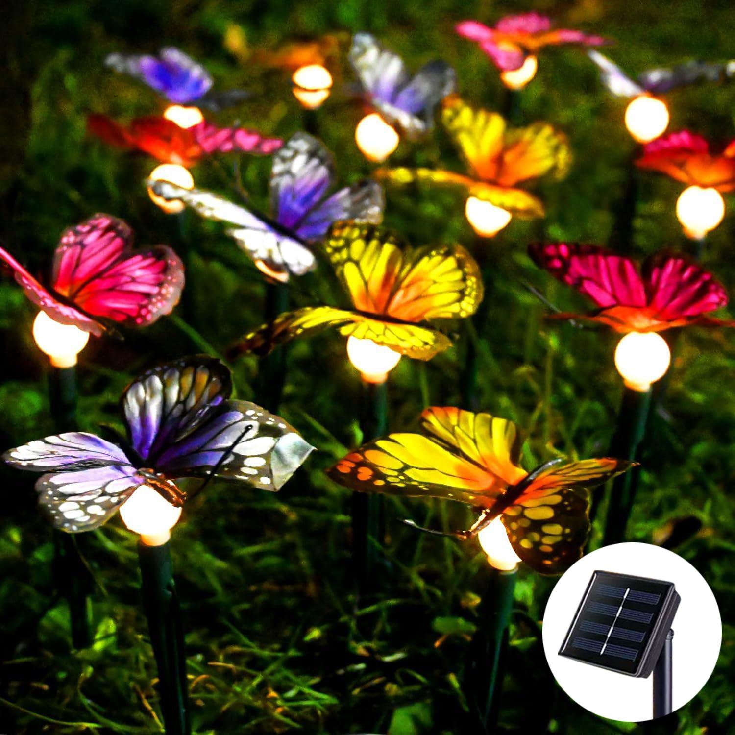 

Солнечные бабочки, фонарики, 15 светодиодов, разноцветные гирлянды, гирлянды, солнечные бабочки, декор для сада, дорожки, двора теплый белый