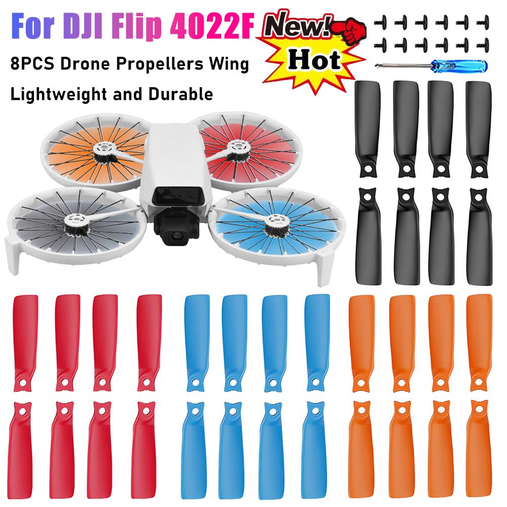 8pcs Drone Propellers For DJI Flip 4022F DIY Colorful Silent Propeller Wing Lightweight Blade Spare Part For DJI Flip Accessorie