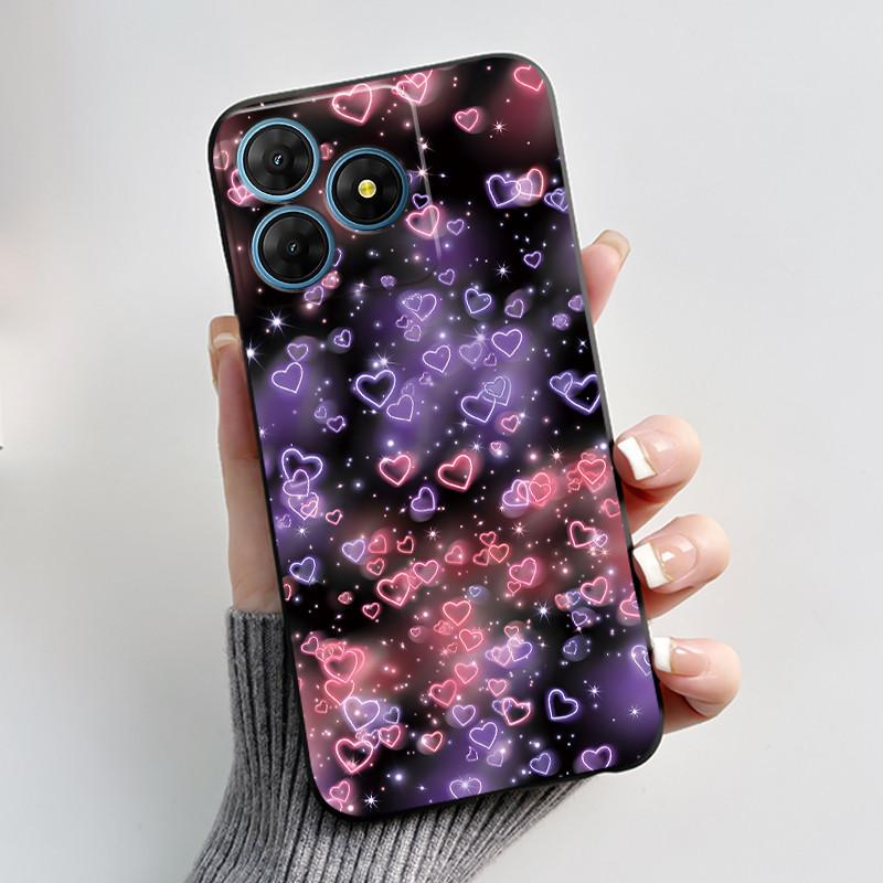 For Oscal Flat 2 2C Case Cute Love Rabbit Black Soft Silicone Protective Back Cover For Blackview Oscal Flat 2 2C Phone Cases