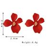 Sweet Red Big Flower Stud Earrings for Women Wedding Party Temperament Jewelry Irregular Petals Floral Earrings Trendy Gift