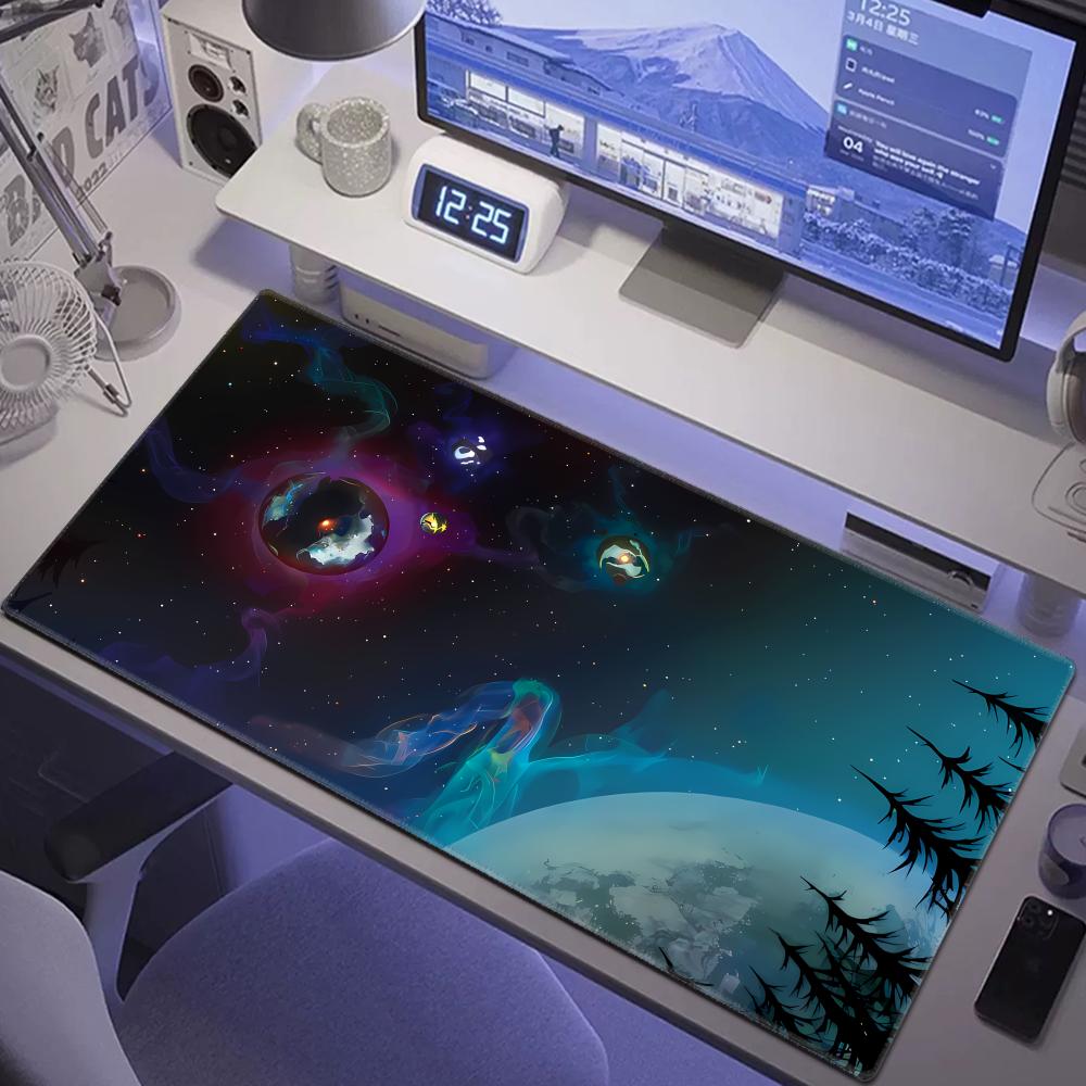 Mouse Pad Anime Keyboard Pad Laptop Outer Wilds Solar System Desk Mat PC Gaming Accessories Natural Rubber HYBXAXC XXL Carpet